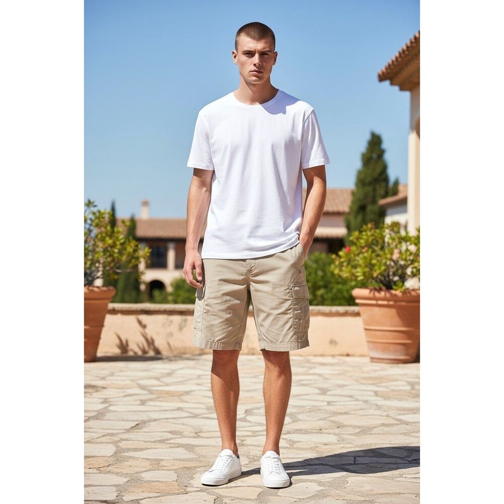 Tommy Bahama Relax Tencel Lyocell Cotton Beige  Cargo Shorts - Men's 36